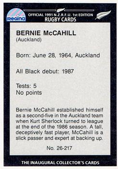 1991 Regina NZRFU 1st Edition #26 Bernie McCahill Back